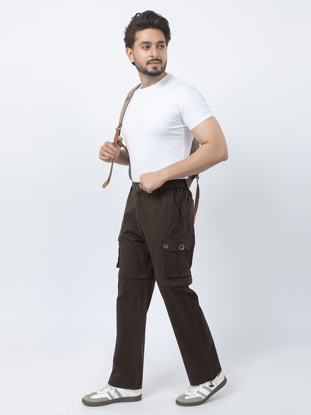 AMOLDO Men's 2-in-1 Solid Convertible Cargo Pants with Utility